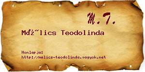 Málics Teodolinda névjegykártya